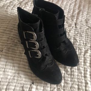 Boho black booties